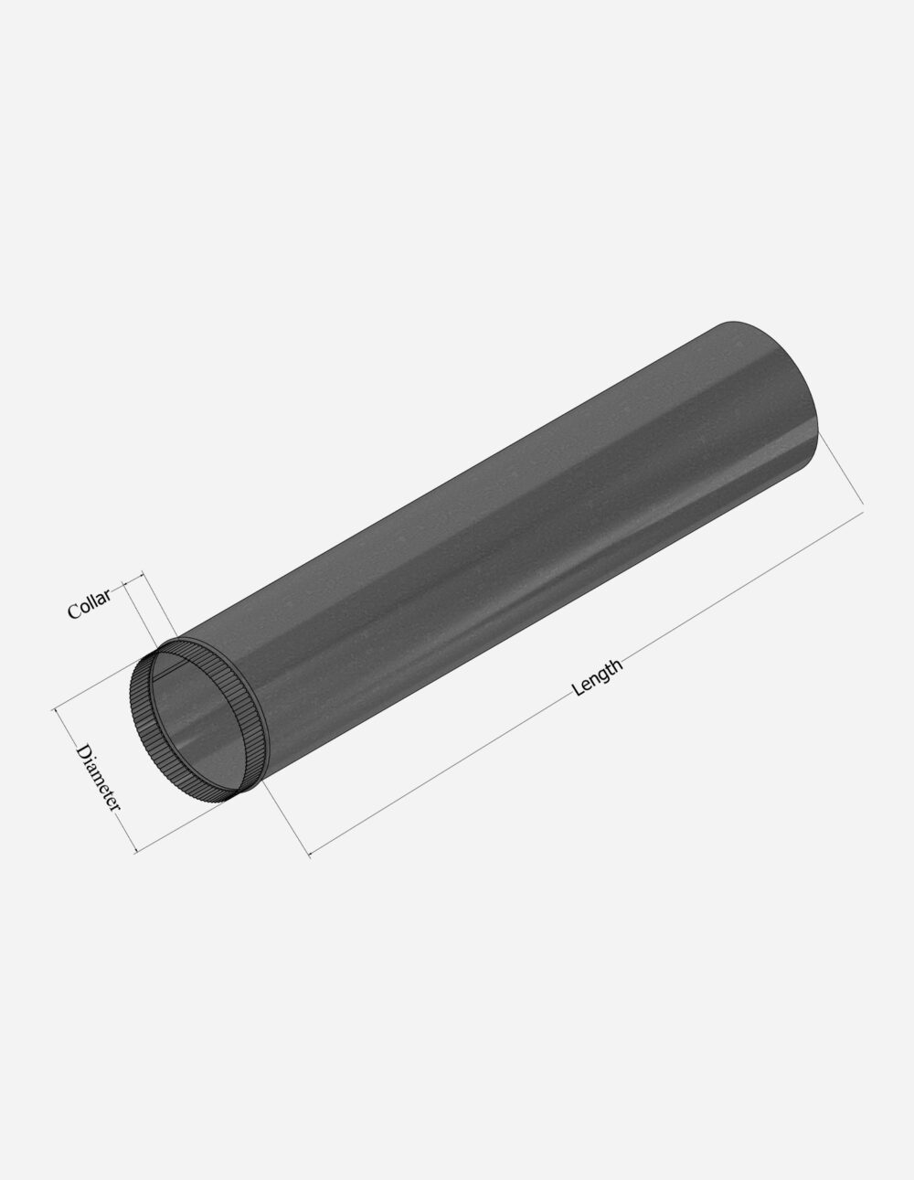Galvanized Duct Straight Tube 900mm - Image 2